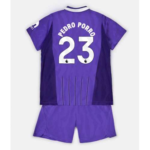 Stroje piłkarskie Tottenham Hotspur Pedro Porro #23 Koszulka Trzeciej dla dzieci 2026-27 Krótki Rękaw (+ szorty)